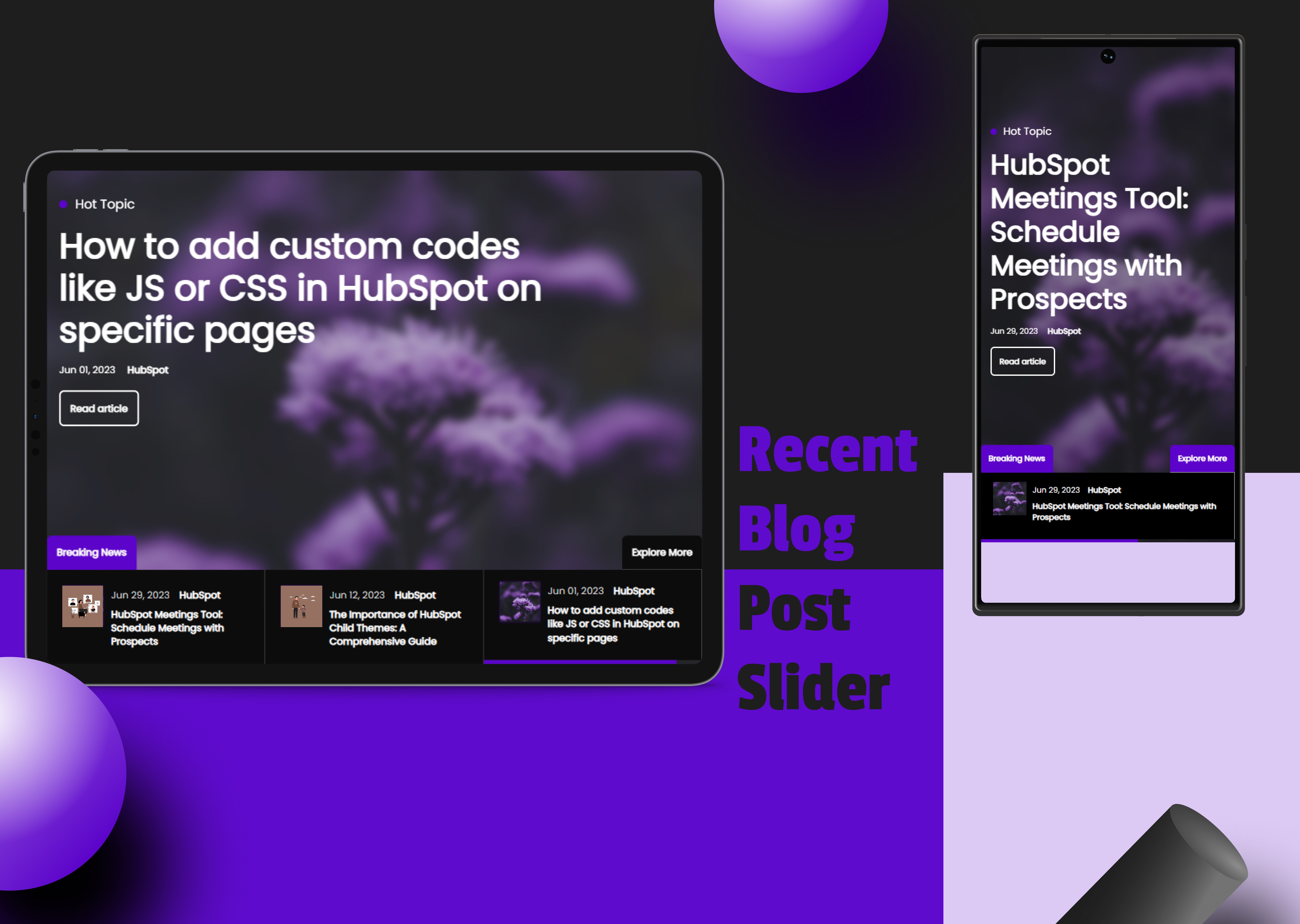 Tablet/Mobile view of Module